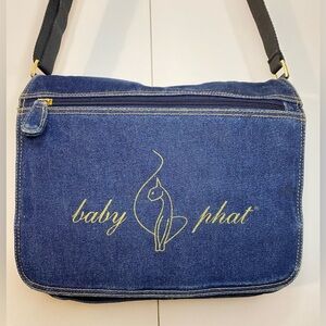 Vintage Baby Phat Blue Denim Shoulder/Messager Bag 10”x12.5”